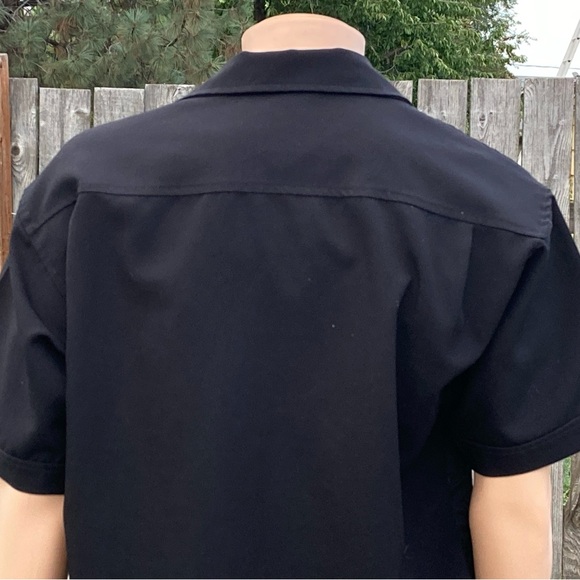 Spanish Harlem Black Geometric Rockabilly Flame Button Bowling Shirt Men’s M - Picture 4 of 7